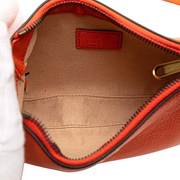 Gucci GG Marmont Aphrodite Handbag Hobo Shoulder Bag Orange Leather - Picture 7 of 9